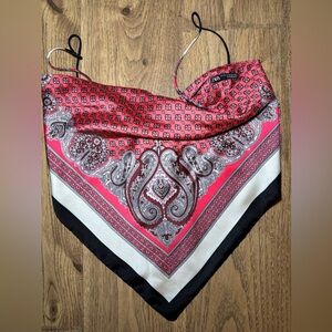 Red and Black Paisley Bandana Top, Zara.